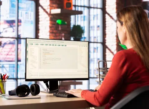 auditar Google Tag Manager GTM con LG Data One mujer codificando