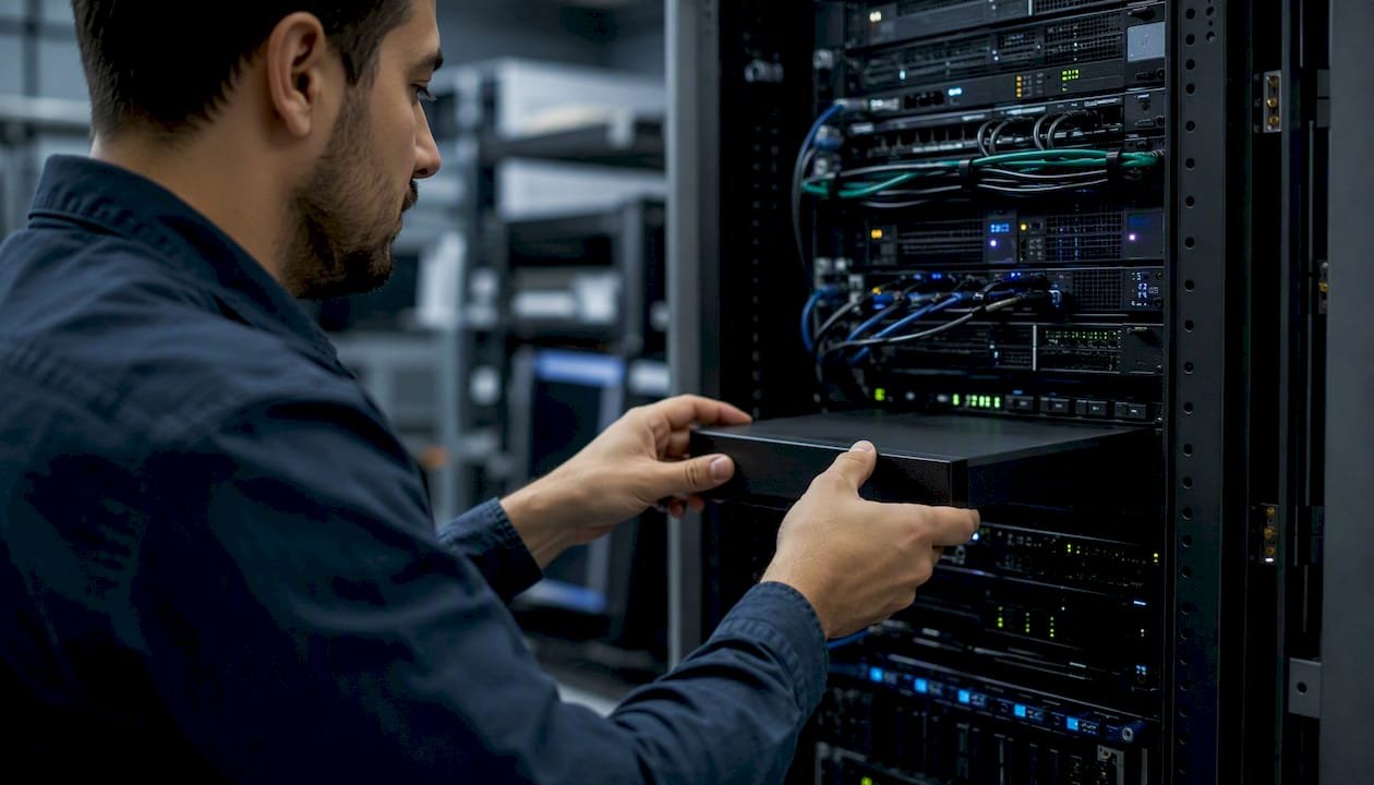 1785870316184 Hands installing caching device in server rack LCP alto: cómo identificarlo y corregirlo rápido LG DATAONE 1 Manos colocando un dispositivo de caché en el rack de servidores