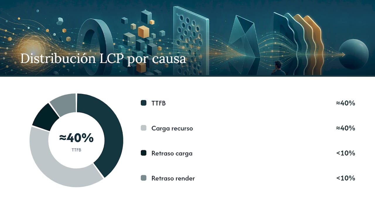 1785870664579 Diagram of LCP time components and their impact LCP alto: cómo identificarlo y corregirlo rápido LG DATAONE 1 Gráfico sobre los distintos factores que influyen en el tiempo de LCP y cómo afectan su rendimiento