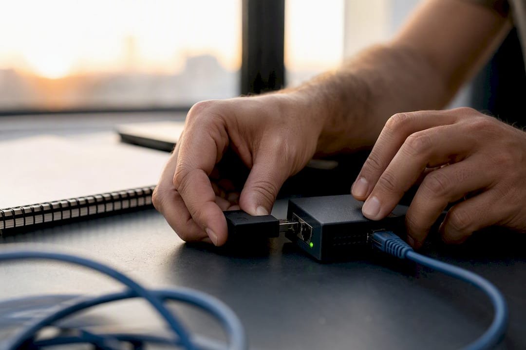 1787326504026 Hands connecting USB debugging tool to device Cross domain GA4: guía completa de configuración y verificación LG DATAONE 1 Manos conectando herramienta de depuración USB al dispositivo