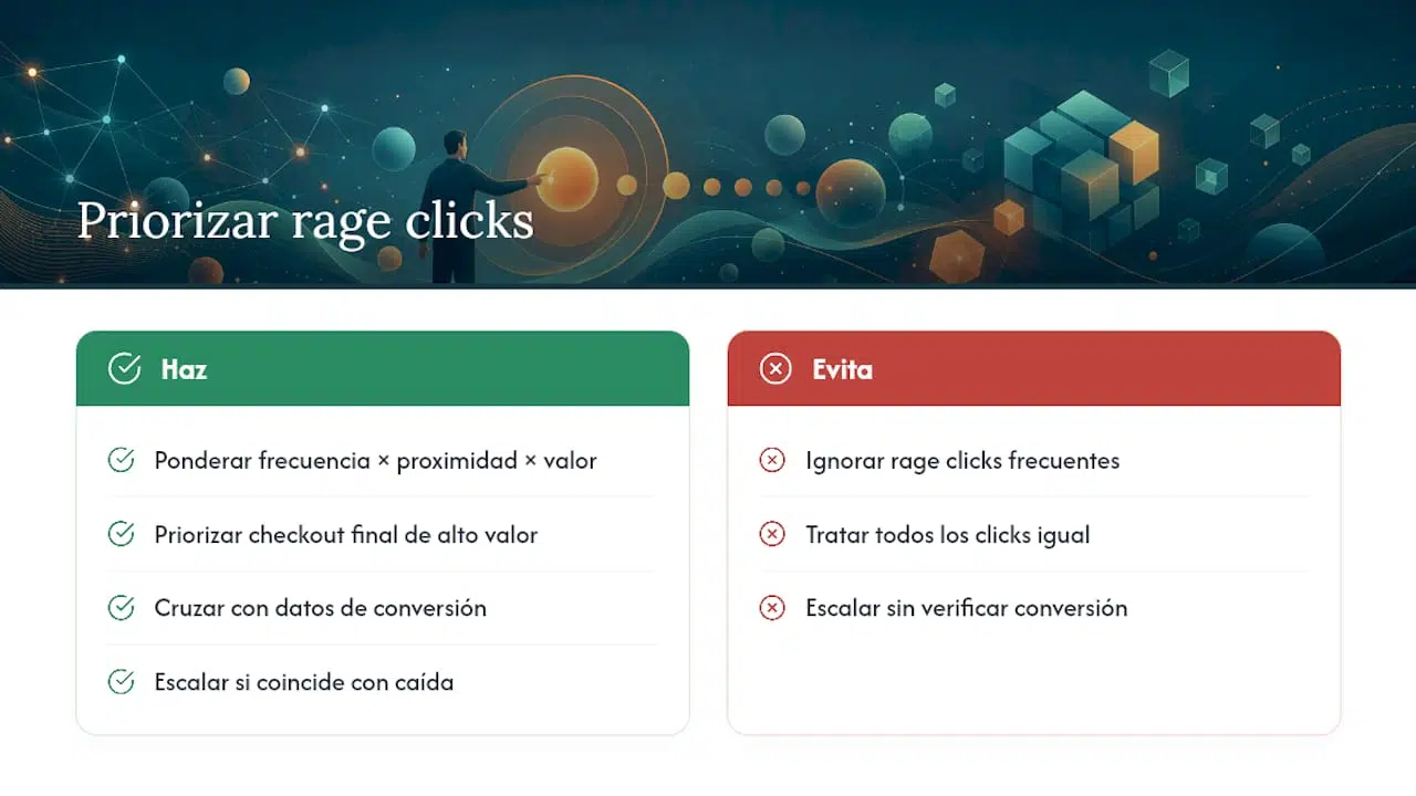 Infografía sobre lo que revela un rage click acerca de la intención del usuario