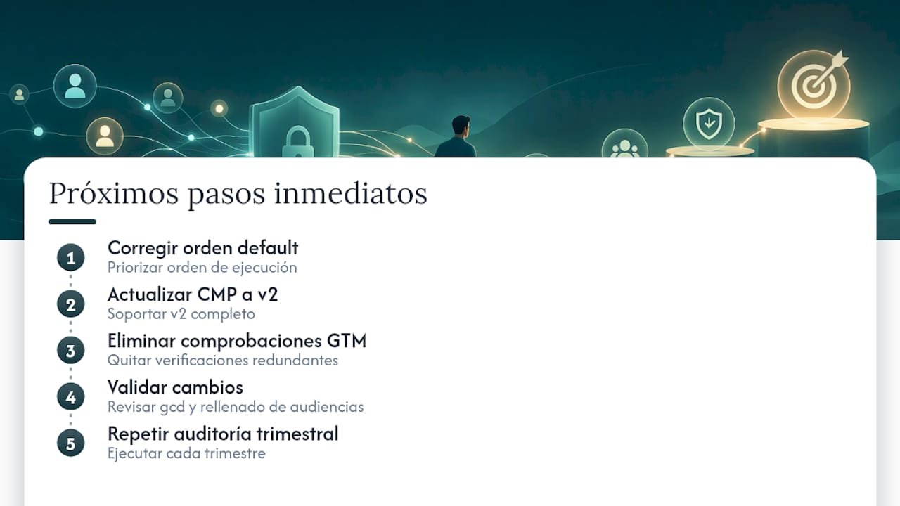 Conclusiones y próximos pasos inmediatos — overview diagram